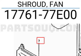 Suzuki 1776177E00 SHROUD, FAN