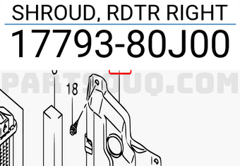 Suzuki 1779380J00 SHROUD, RDTR RIGHT
