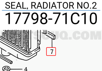 Suzuki 1779871C10 SEAL, RADIATOR NO.2
