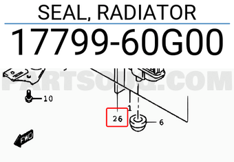 Suzuki 1779960G00 SEAL, RADIATOR
