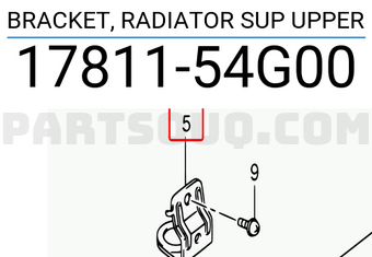 Suzuki 1781154G00 BRACKET, RADIATOR SUP UPPER