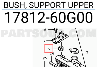 Suzuki 1781260G00 BUSH, SUPPORT UPPER