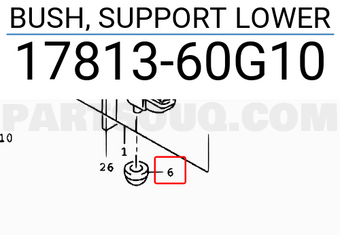 Suzuki 1781360G10 BUSH, SUPPORT LOWER