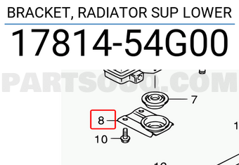 Suzuki 1781454G00 BRACKET, RADIATOR SUP LOWER