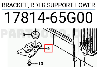 Suzuki 1781465G00 BRACKET, RDTR SUPPORT LOWER