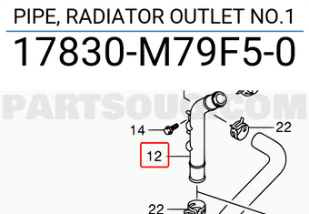 Suzuki 17830M79F50 PIPE, RADIATOR OUTLET NO.1