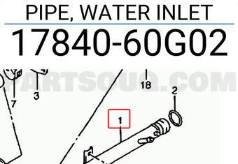 Suzuki 1784060G02 PIPE, WATER INLET