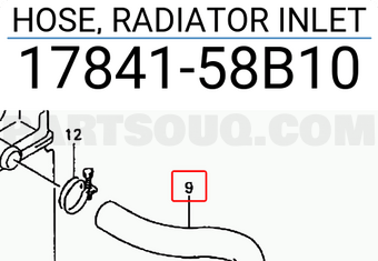 Suzuki 1784158B10 HOSE, RADIATOR INLET