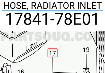 Suzuki 1784178E01 HOSE, RADIATOR INLET
