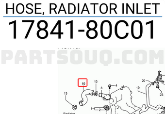Suzuki 1784180C01 HOSE, RADIATOR INLET