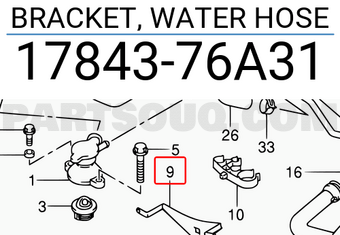 Suzuki 1784376A31 BRACKET, WATER HOSE