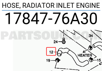 Suzuki 1784776A30 HOSE, RADIATOR INLET ENGINE