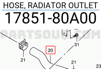 Suzuki 1785180A00 HOSE, RADIATOR OUTLET