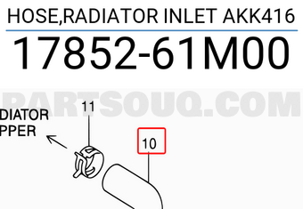 Suzuki 1785261M00 HOSE,RADIATOR INLET AKK416