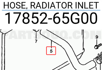 Suzuki 1785265G00 HOSE, RADIATOR INLET