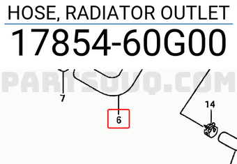 Suzuki 1785460G00 HOSE, RADIATOR OUTLET