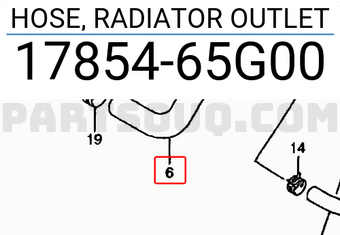 Suzuki 1785465G00 HOSE, RADIATOR OUTLET