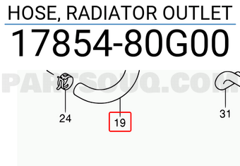 Suzuki 1785480G00 HOSE, RADIATOR OUTLET