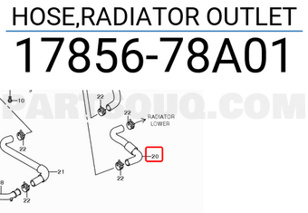 Suzuki 1785678A01 HOSE,RADIATOR OUTLET