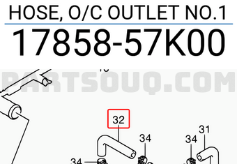 Suzuki 1785857K00 HOSE, O/C OUTLET NO.1