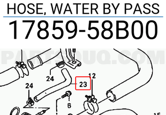 Suzuki 1785958B00 HOSE, WATER BY PASS