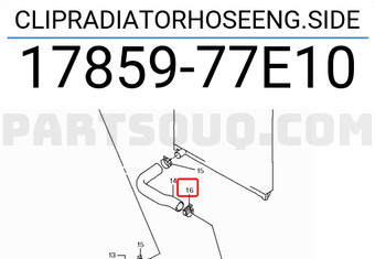 Suzuki 1785977E10 CLIPRADIATORHOSEENG.SIDE
