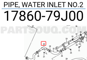 Suzuki 1786079J00 PIPE, WATER INLET NO.2