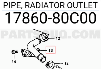 Suzuki 1786080C00 PIPE, RADIATOR OUTLET