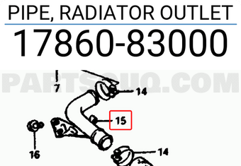 Suzuki 1786083000 PIPE, RADIATOR OUTLET