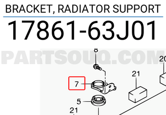 Suzuki 1786163J01 BRACKET, RADIATOR SUPPORT
