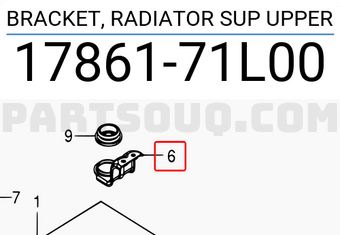 Suzuki 1786171L00 BRACKET, RADIATOR SUP UPPER