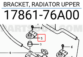 Suzuki 1786176A00 BRACKET, RADIATOR UPPER