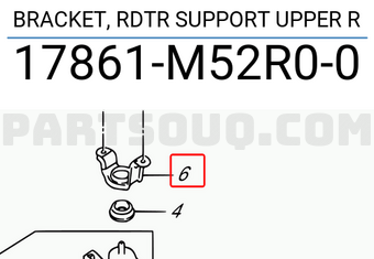 Suzuki 17861M52R00 BRACKET, RDTR SUPPORT UPPER R