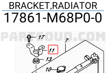 Suzuki 17861M68P00 BRACKET,RADIATOR