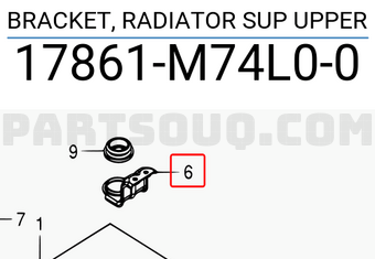 Suzuki 17861M74L00 BRACKET, RADIATOR SUP UPPER