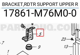 Suzuki 17861M76M00 BRACKET,RDTR SUPPORT UPPER R
