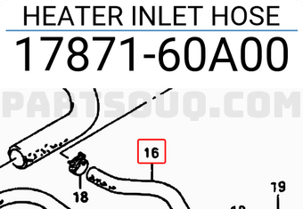 Suzuki 1787160A00 HEATER INLET HOSE