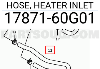 Suzuki 1787160G01 HOSE, HEATER INLET
