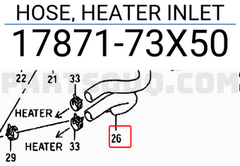 Suzuki 1787173X50 HOSE, HEATER INLET