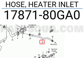 Suzuki 1787180GA0 HOSE, HEATER INLET