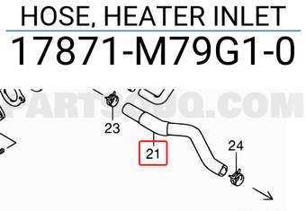 Suzuki 17871M79G10 HOSE, HEATER INLET