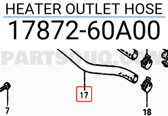 Suzuki 1787260A00 HEATER OUTLET HOSE