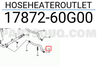 Suzuki 1787260G00 HOSEHEATEROUTLET