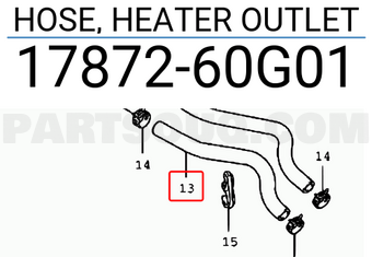 Suzuki 1787260G01 HOSE, HEATER OUTLET