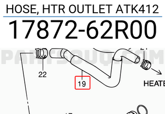 Suzuki 1787262R00 HOSE, HTR OUTLET ATK412