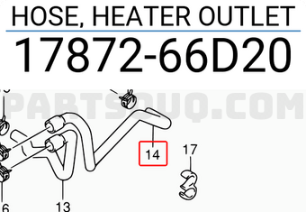 Suzuki 1787266D20 HOSE, HEATER OUTLET