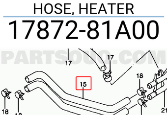 Suzuki 1787281A00 HOSE, HEATER