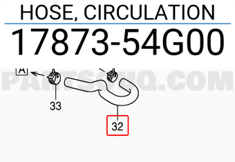 Suzuki 1787354G00 HOSE, CIRCULATION