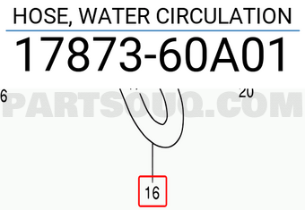 Suzuki 1787360A01 HOSE, WATER CIRCULATION