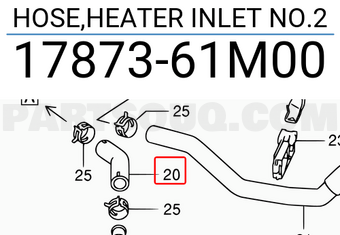 Suzuki 1787361M00 HOSE,HEATER INLET NO.2